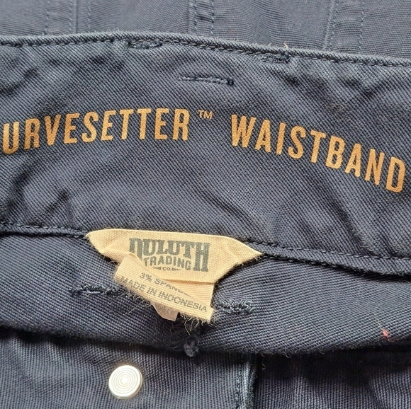 Duluth Trading Navy Blue Curvesetter Waistband Pants - Picture 3 of 4